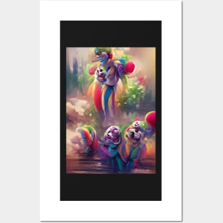 ABSTRACT COLOURFUL (COLORFUL) CLOWNS Posters and Art